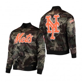 Men's New York Mets Pro Standard Camo Satin Full-Snap Jacket