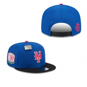 Men's New York Mets Royal Black Watermelon Big League Chew Flavor Pack 9FIFTY Snapback Hat