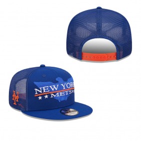 Men's New York Mets Royal Patriot Trucker 9FIFTY Snapback Hat