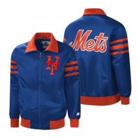 Men's New York Mets Starter Royal The Captain II Full-Zip Varsity Jacket