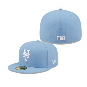 Men's New York Mets Sky Blue Logo White 59FIFTY Fitted Hat