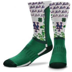 New York Mets For Bare Feet Four Leaf St. Patrick's Day V-Curve Crew Socks