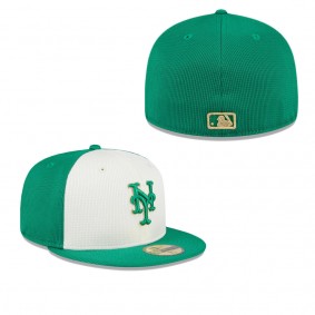 Men's New York Mets White Green 2024 St. Patrick's Day 59FIFTY Fitted Hat