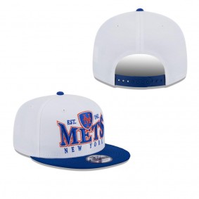 Men's New York Mets White Royal Crest 9FIFTY Snapback Hat