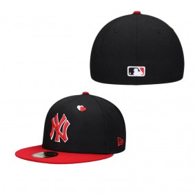 Men's New York Yankees Black Red Heart Eyes 59FIFTY Fitted Hat