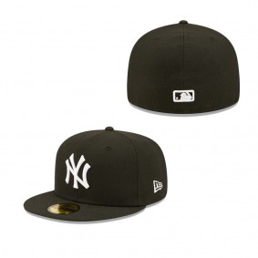 Men's New York Yankees Black Team Logo 59FIFTY Fitted Hat