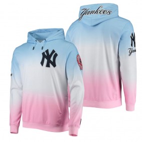 Men's New York Yankees Pro Standard Blue Pink Ombre Pullover Hoodie