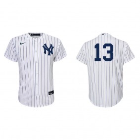 Youth New York Yankees Charlie Hayes White Navy Replica Home Jersey