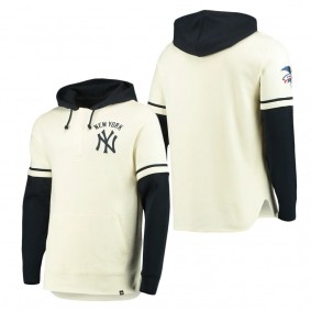 Men's New York Yankees Cream Navy Shortstop Quarter-Snap Hoodie Jacket