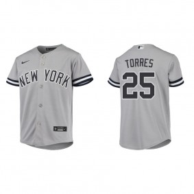 Youth New York Yankees Gleyber Torres Gray Road Jersey