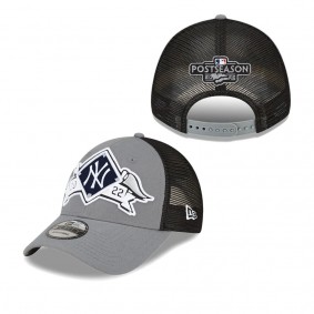 Men's New York Yankees Gray 2022 Division Series Winner Locker Room 9FORTY Snapback Hat