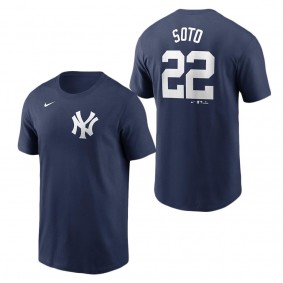 Men's New York Yankees Juan Soto Navy 2024 Fuse Name & Number T-Shirt