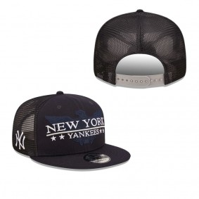 Men's New York Yankees Navy Black Patriot Trucker 9FIFTY Snapback Hat