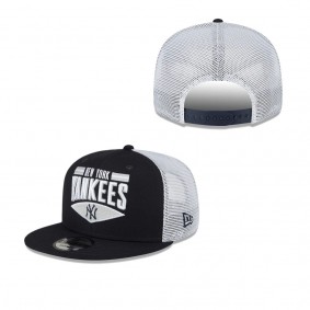 Men's New York Yankees Navy White Base Trucker 9FIFTY Snapback Hat