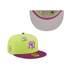 Men's New York Yankees New Era Green Purple MLB x Big League Chew Swingin' Sour Apple Flavor Pack 59FIFTY Fitted Hat