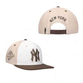New York Yankees Pro Standard Chocolate Ice Cream Drip Snapback Hat White Brown