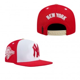 New York Yankees Pro Standard Strawberry Ice Cream Drip Snapback Hat White Red