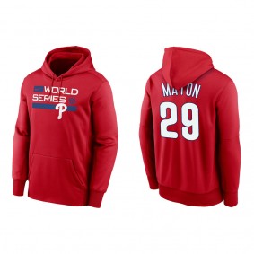 Nick Maton Philadelphia Phillies Red 2022 World Series Authentic Collection Dugout Pullover Hoodie