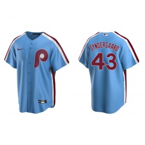Phillies Noah Syndergaard Light Blue Cooperstown Collection Road Jersey