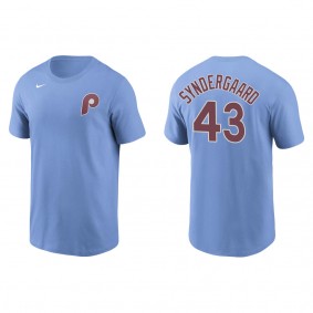 Phillies Noah Syndergaard Light Blue Name & Number T-Shirt