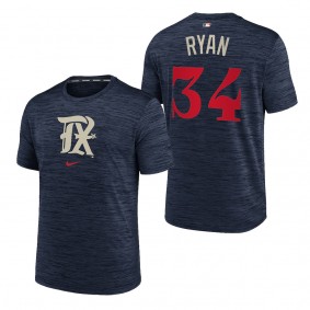 Nolan Ryan Texas Rangers Navy 2023 City Connect Velocity Practice Performance T-Shirt