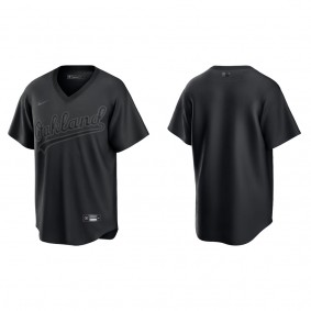 Oakland Athletics Black Pitch Black Fashion Replica Jersey