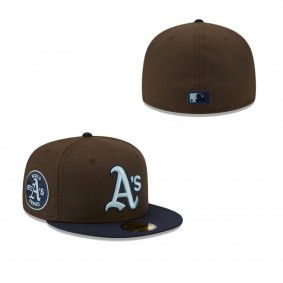 Men's Oakland Athletics Brown Navy Walnut 9FIFTY Fitted Hat