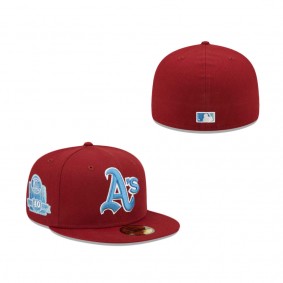 Oakland Athletics Cardinal 40th Anniversary Air Force Blue Undervisor 59FIFTY Fitted Hat