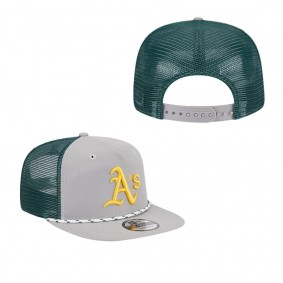 Men's Oakland Athletics Gray Golfer Green Undervisor 9FIFTY Snapback Hat