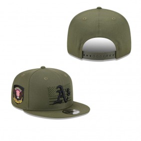 Men's Oakland Athletics Green 2023 Armed Forces Day 9FIFTY Snapback Adjustable Hat