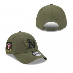 Men's Oakland Athletics Green 2023 Armed Forces Day 9FORTY Adjustable Hat