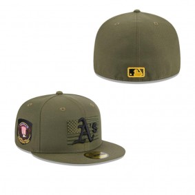 Men's Oakland Athletics Green 2023 Armed Forces Day On-Field 59FIFTY Fitted Hat