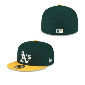 Men's Oakland Athletics Green Gold Authentic Collection Replica 59FIFTY Fitted Hat