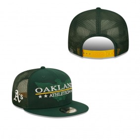 Men's Oakland Athletics Green Patriot Trucker 9FIFTY Snapback Hat