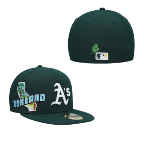 Men's Oakland Athletics Green Stateview 59FIFTY Fitted Hat