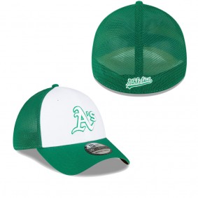 Men's Oakland Athletics Green White 2023 On-Field Batting Practice 39THIRTY Flex Hat