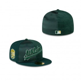Oakland Athletics Just Caps Tri Panel 59FIFTY Fitted Hat