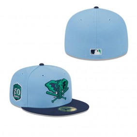 Men's Oakland Athletics Light Blue Navy Green Undervisor 59FIFTY Fitted Hat
