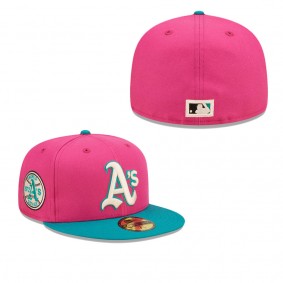 Men's Oakland Athletics Pink Green Cooperstown Collection 1972 World Series Passion Forest 59FIFTY Fitted Hat
