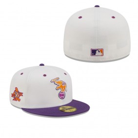 Men's Oakland Athletics White Purple 30th Season Grape Lolli 59FIFTY Fitted Hat