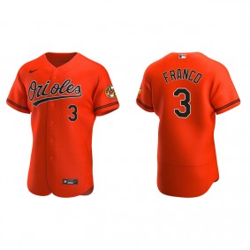 Men's Baltimore Orioles Maikel Franco Orange Authentic Alternate Jersey