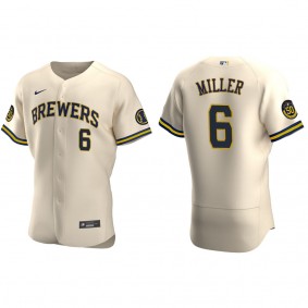 Owen Miller Men's Milwaukee Brewers Christian Yelich Nike Cream Alternate Authentic Jersey