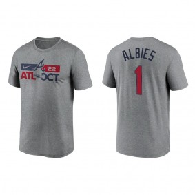 Ozzie Albies Atlanta Braves Heather Charcoal 2022 Postseason T-Shirt