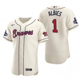 Ozzie Albies Atlanta Braves Cream Alternate 2021 World Series Champions Authentic Jersey