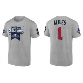 Ozzie Albies Atlanta Braves Gray 2021 World Series Champions Locker Room T-Shirt
