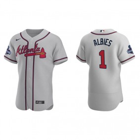 Ozzie Albies Atlanta Braves Gray Road 2021 World Series Champions Authentic Jersey