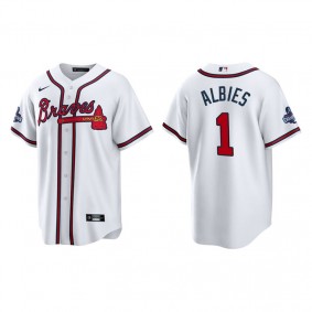 Ozzie Albies Atlanta Braves White 2021 World Series Champions Replica Jersey