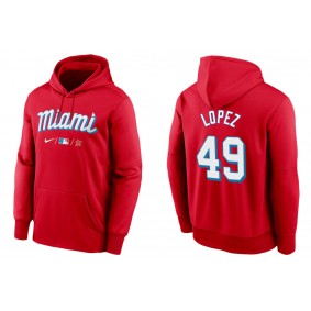 Men's Miami Marlins Pablo Lopez Red City Connect Therma Hoodie