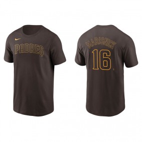 Men's San Diego Padres Jake Marisnick Brown Name & Number Nike T-Shirt