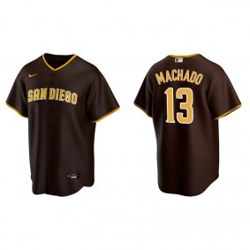 Men's San Diego Padres Manny Machado Brown Replica Road Jersey